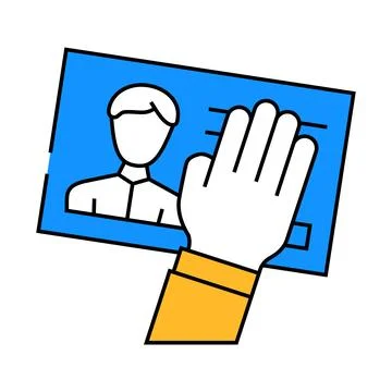 Client data theft kyc icon color illustration Stock Illustration