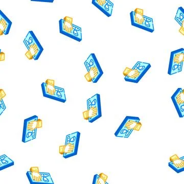 Client data theft kyc isometric icon seamless pattern Stock Illustration