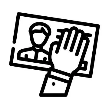Client data theft kyc line icon vector illustration 스톡 일러스트
