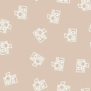 Client data theft kyc line vector seamless pattern Stock Illustration