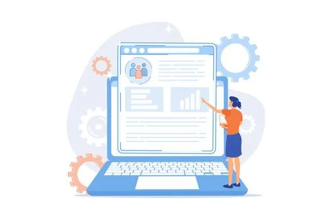 Client database analysis. Marketing strategy, CRM planning, target audience.. Stock Illustration