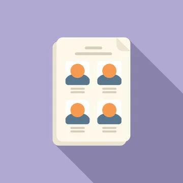 Client datasheet icon flat vector. Data crm Illustrazione stock