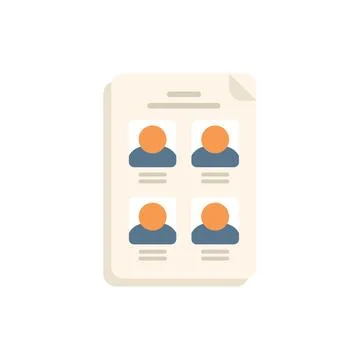 Client datasheet icon flat vector. Data crm Illustrazione stock