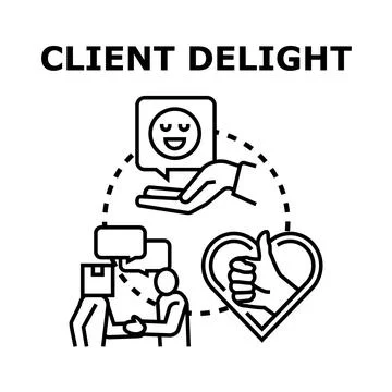 Client delight concept receiving positive customer feedback Stock Illustration