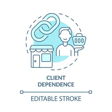 Client dependence issue concept icon Stock Illustration