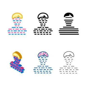 Client digital portrait kyc color icon variations vector Ilustración de archivo