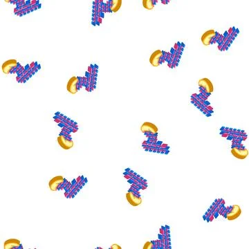 Client digital portrait kyc isometric icon seamless pattern Stock Illustration