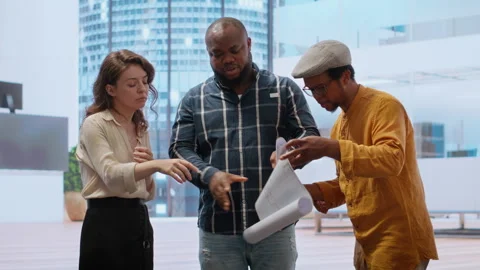 Client discussing with real estate agent about architectural change Stock Footage 278766471