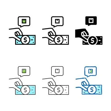 Client diversity buying box color icon vector Illustrazione stock