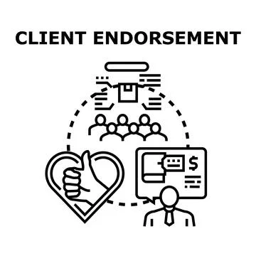 Client endorsement concept representing testimonials and positive feedback Stock Illustration