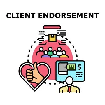 Client endorsement concept representing testimonials and positive feedback Stock Illustration