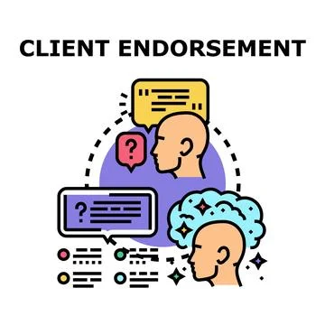 Client endorsement process for business evaluation and feedback Stock Illustration