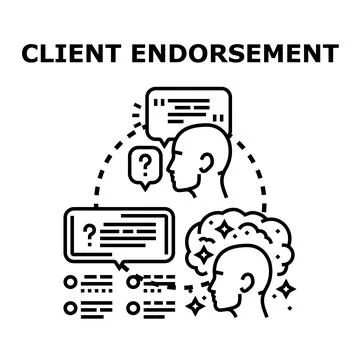 Client endorsement process for business evaluation and feedback Stock Illustration