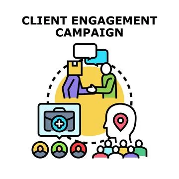 Client engagement campaign strategy and target audience Stock Illustration