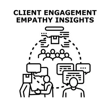 Client engagement empathy insights vector concept 스톡 일러스트