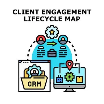 Client engagement lifecycle mapping service management concept 库存插图