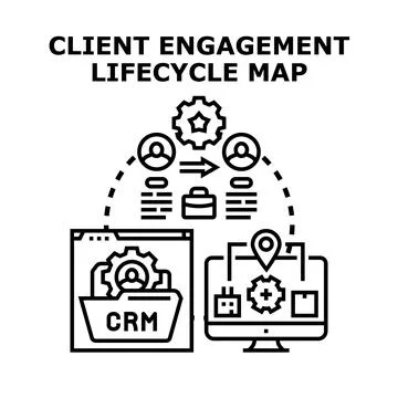 Client engagement lifecycle mapping service management concept 스톡 일러스트