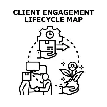 Client engagement lifecycle process concept illustration Stock Illustration