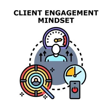 Client engagement mindset concept for business Illustrazione stock
