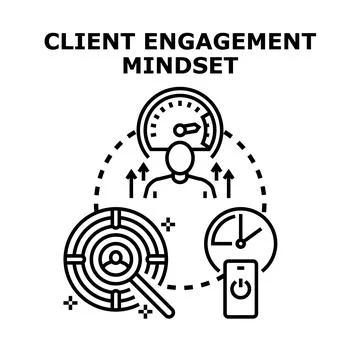 Client engagement mindset concept for business Stock Illustration