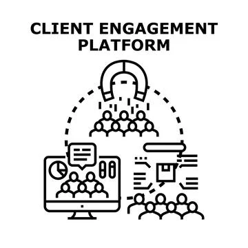 Client engagement platform attracting customers for business development 스톡 일러스트