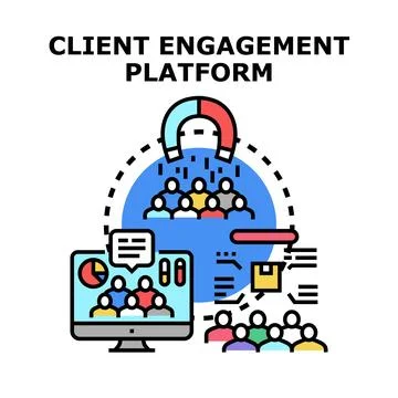 Client engagement platform attracting customers for business development 스톡 일러스트