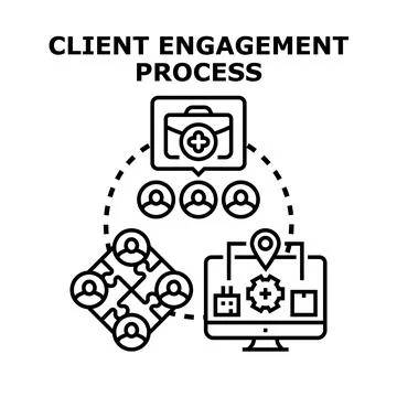 Client engagement process and relationship management strategy Stock Illustration