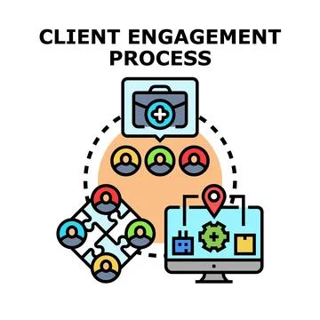 Client engagement process and relationship management strategy Stock Illustration