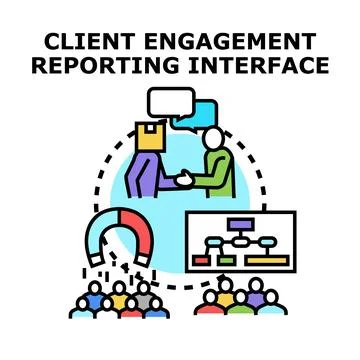 Client engagement reporting interface concept vector illustration Stock Illustration
