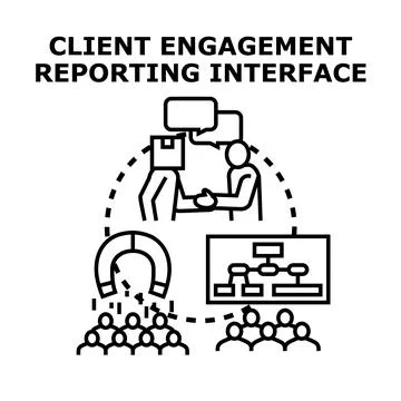 Client engagement reporting interface concept vector illustration Stock Illustration