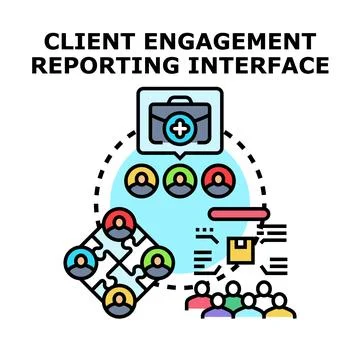 Client engagement reporting interface vector concept Stock Illustration