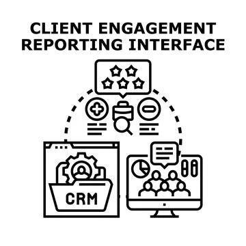 Client engagement reporting interface vector concept Illustrazione stock