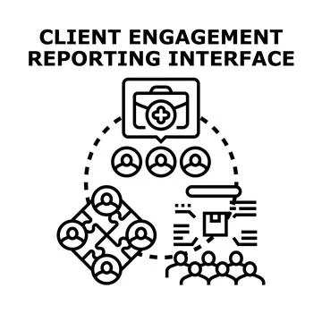Client engagement reporting interface vector concept Stock Illustration