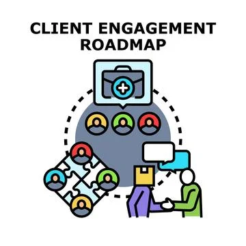 Client engagement roadmap planning business strategy Stock Illustration