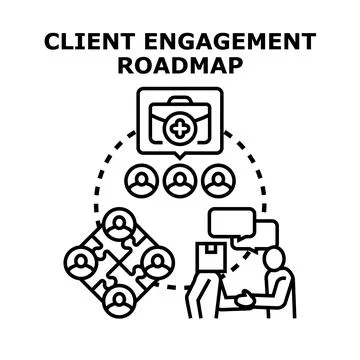 Client engagement roadmap planning business strategy Stock Illustration