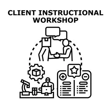 Client engaging in instructional workshop and business training Stock Illustration