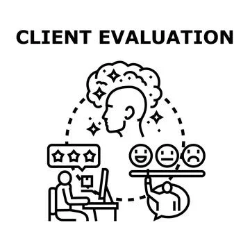 Client evaluation process rating customer opinion Stock Illustration