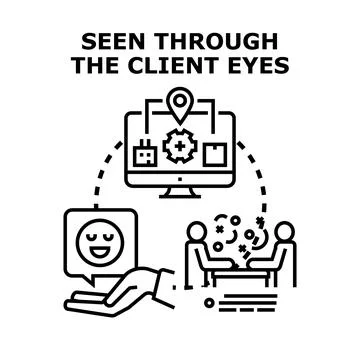 Client experience concept developing online business strategy Stock Illustration