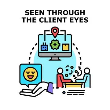 Client experience concept developing online business strategy Stock Illustration