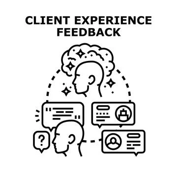 Client experience feedback communication process vector concept Stock Illustration