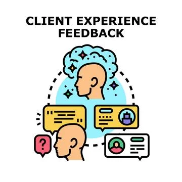 Client experience feedback communication process vector concept Ilustración de archivo