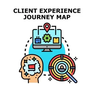 Client experience journey map concept vector illustration 스톡 일러스트