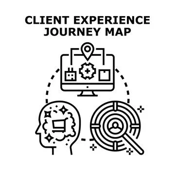 Client experience journey map concept vector illustration Illustration