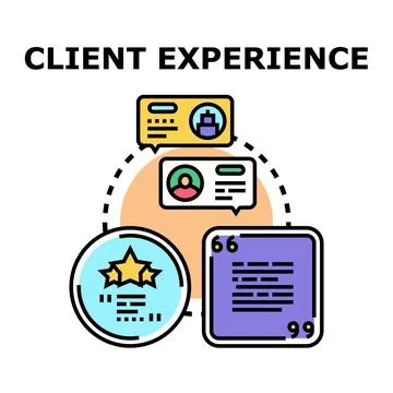 Client experience process feedback rating review concept Illustrazione stock