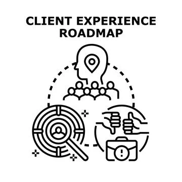 Client experience roadmap for customer satisfaction Stock Illustration