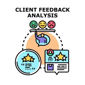 Client feedback analysis measuring customer experience quality Illustrazione stock