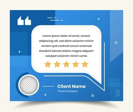 Client feedback and customer review social media post template design Illustrazione stock