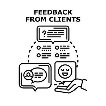Client feedback and customer review concept Illustrazione stock