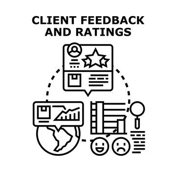 Client feedback and ratings concept vector illustration Stock Illustration