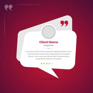 Client feedback and social media post testimonial template in simple layout Stock Illustration